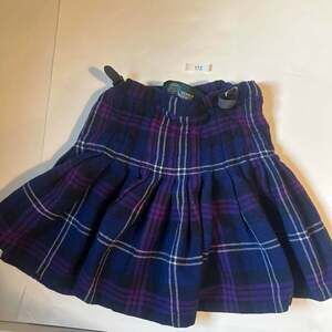 John Morrison Plaid Kilt Size 7-8 Purple Wool Mini Skirt